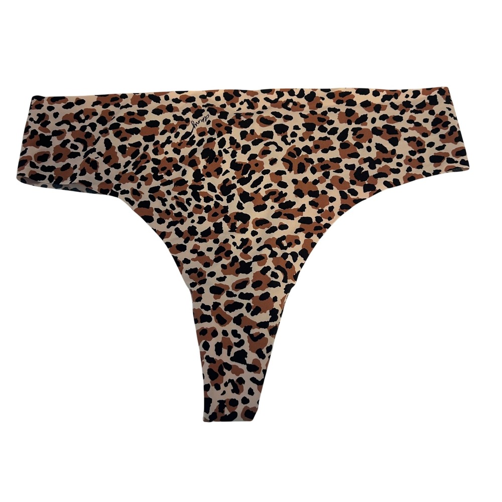 DKNY Leopard‎ Print Seamless Thong Panty Underwear Medium